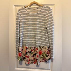 Stripped top, floral bottom